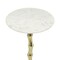 Gold Side Table with White Marble Top | Decorative Modern End Table | Bamboo Shape Aluminum Base | Accent Table for Living Room | 14x14x23.5"